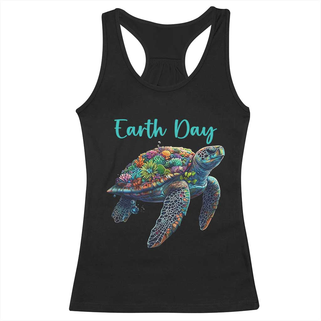 Sea Turtle Earth Day Racerback Tank Top Save The Earth TS02 Black Print Your Wear