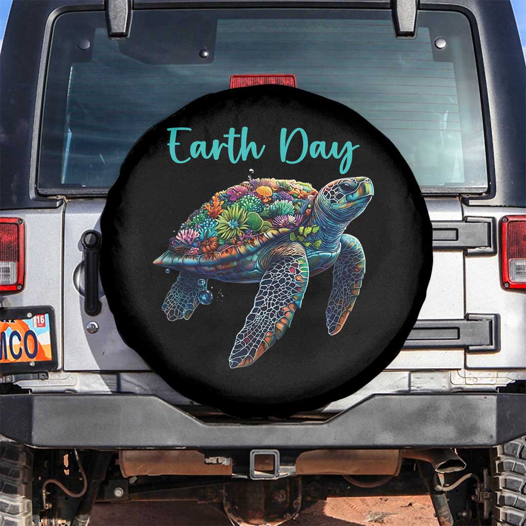 Sea Turtle Earth Day Spare Tire Cover Save The Earth TS02 No hole Black Print Your Wear