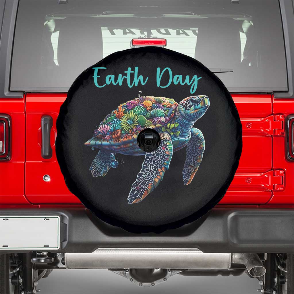 Sea Turtle Earth Day Spare Tire Cover Save The Earth TS02 Black Print Your Wear