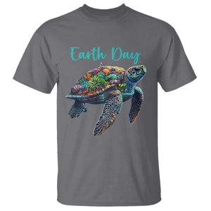 Sea Turtle Earth Day T Shirt Save The Earth TS02 Charcoal Print Your Wear