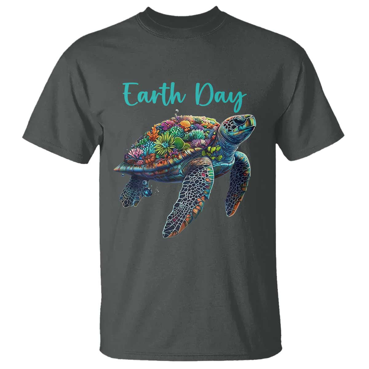 Sea Turtle Earth Day T Shirt Save The Earth TS02 Dark Heather Print Your Wear