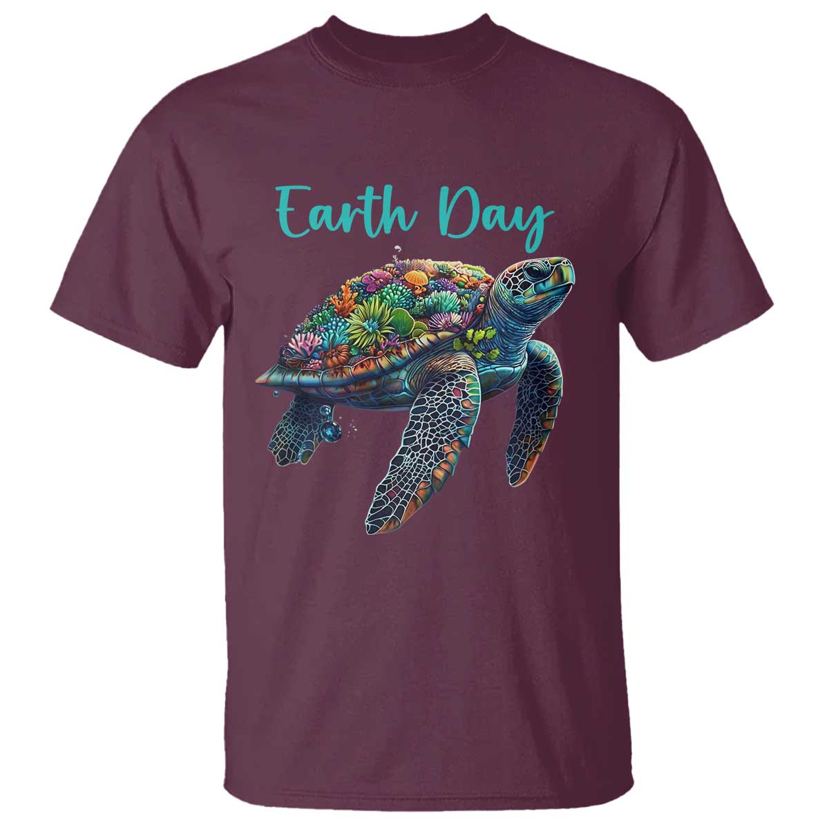 Sea Turtle Earth Day T Shirt Save The Earth TS02 Maroon Print Your Wear