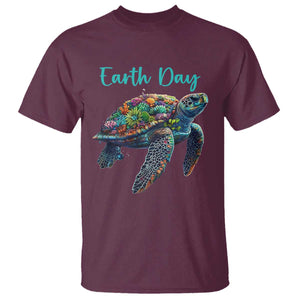 Sea Turtle Earth Day T Shirt Save The Earth TS02 Maroon Print Your Wear