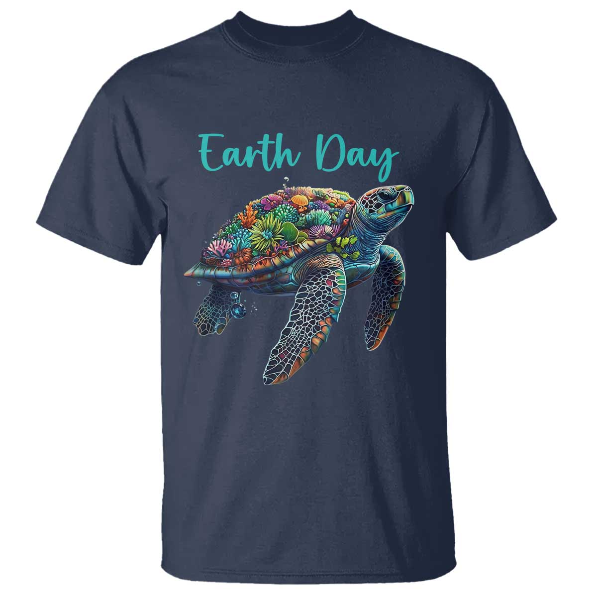 Sea Turtle Earth Day T Shirt Save The Earth TS02 Navy Print Your Wear