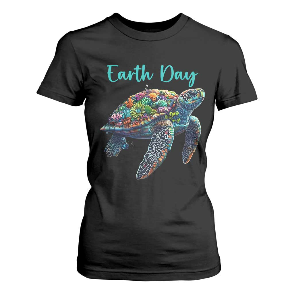 Sea Turtle Earth Day T Shirt For Women Save The Earth TS02 Black Print Your Wear