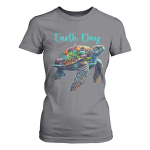 Sea Turtle Earth Day T Shirt For Women Save The Earth TS02 Charcoal Print Your Wear