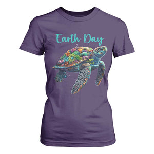 Sea Turtle Earth Day T Shirt For Women Save The Earth TS02 Purple Print Your Wear