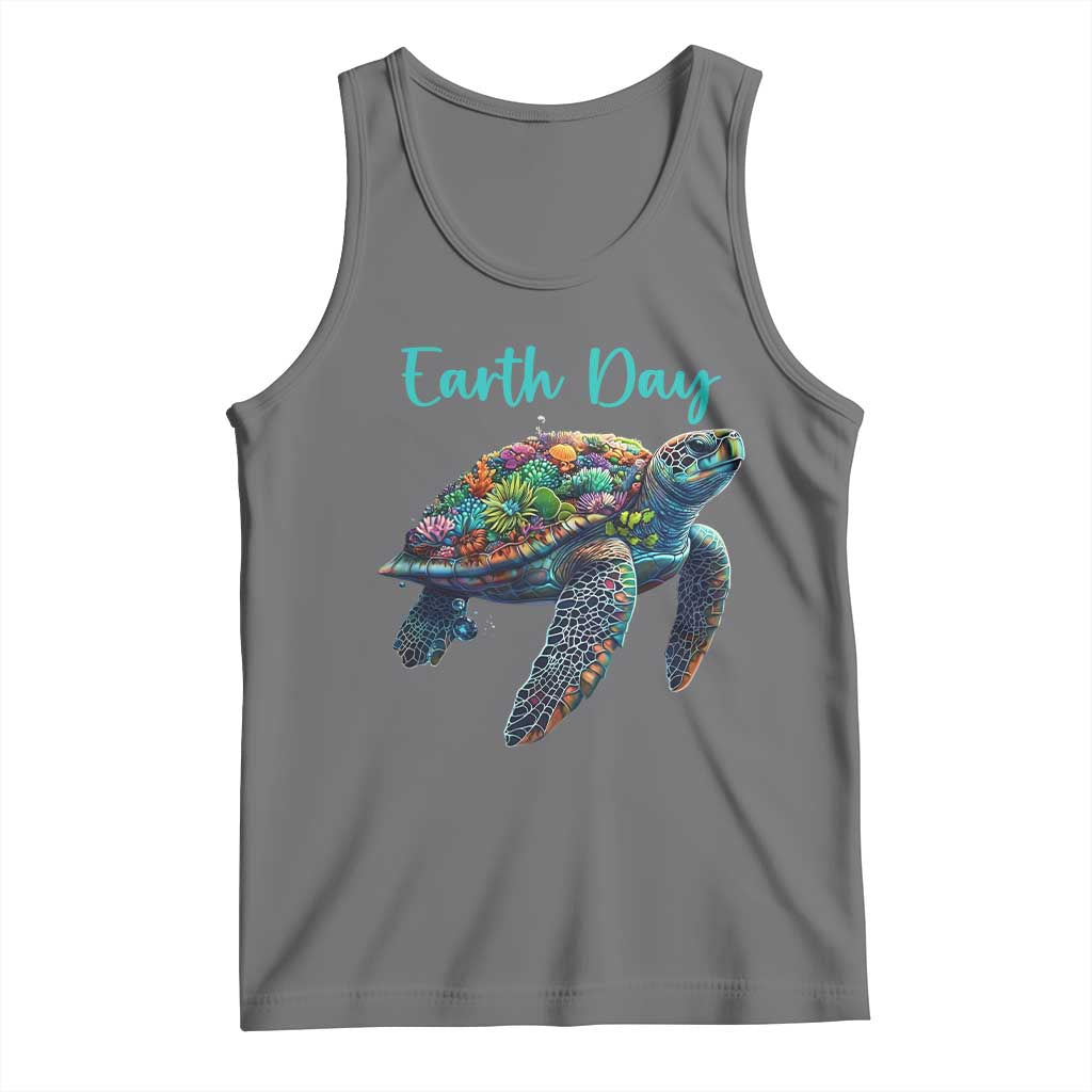 Sea Turtle Earth Day Tank Top Save The Earth TS02 Black Heather Print Your Wear