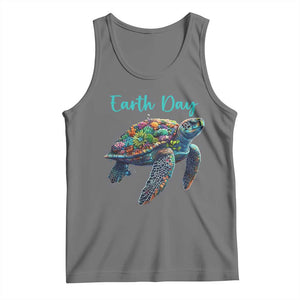 Sea Turtle Earth Day Tank Top Save The Earth TS02 Black Heather Print Your Wear