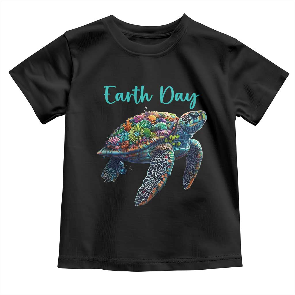 Sea Turtle Earth Day Toddler T Shirt Save The Earth TS02 Black Print Your Wear