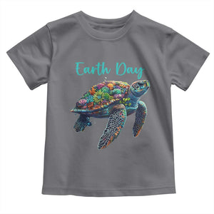 Sea Turtle Earth Day Toddler T Shirt Save The Earth TS02 Charcoal Print Your Wear