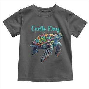 Sea Turtle Earth Day Toddler T Shirt Save The Earth TS02 Dark Heather Print Your Wear