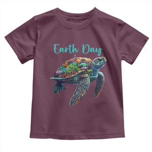 Sea Turtle Earth Day Toddler T Shirt Save The Earth TS02 Maroon Print Your Wear