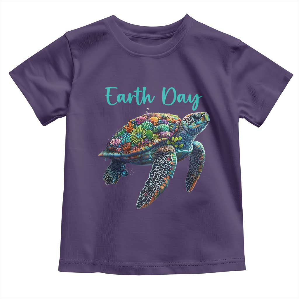 Sea Turtle Earth Day Toddler T Shirt Save The Earth TS02 Purple Print Your Wear