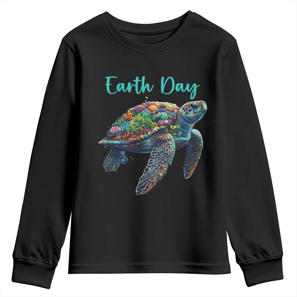 Sea Turtle Earth Day Youth Sweatshirt Save The Earth TS02 Black Print Your Wear