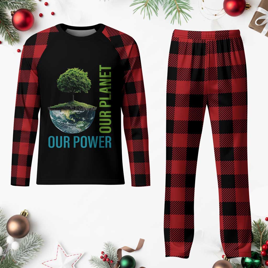 Our Power Our Planet Plaid Pajama Set Earth Day 2025 TS02 Buffalo Plaid Print Your Wear