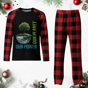 Our Power Our Planet Plaid Pajama Set Earth Day 2025 TS02 Buffalo Plaid Print Your Wear