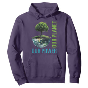 Our Power Our Planet Hoodie Earth Day 2025 TS02 Purple Print Your Wear
