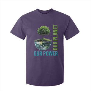 Our Power Our Planet T Shirt For Kid Earth Day 2025 TS02 Purple Print Your Wear