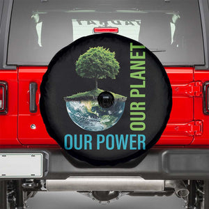 Our Power Our Planet Spare Tire Cover Earth Day 2025 TS02 Black Print Your Wear
