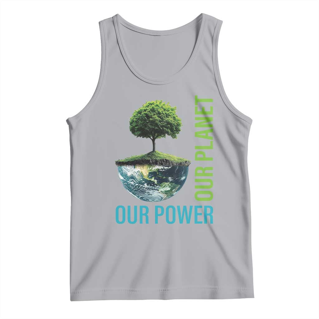 Our Power Our Planet Tank Top Earth Day 2025 TS02 Athletic Heather Print Your Wear