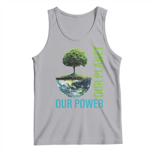 Our Power Our Planet Tank Top Earth Day 2025 TS02 Athletic Heather Print Your Wear