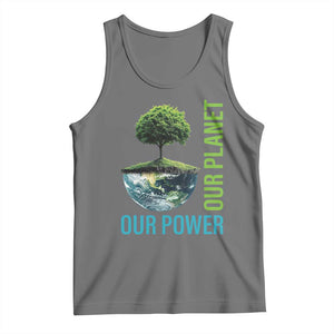 Our Power Our Planet Tank Top Earth Day 2025 TS02 Black Heather Print Your Wear