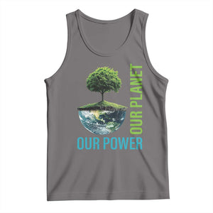 Our Power Our Planet Tank Top Earth Day 2025 TS02 Deep Heather Print Your Wear