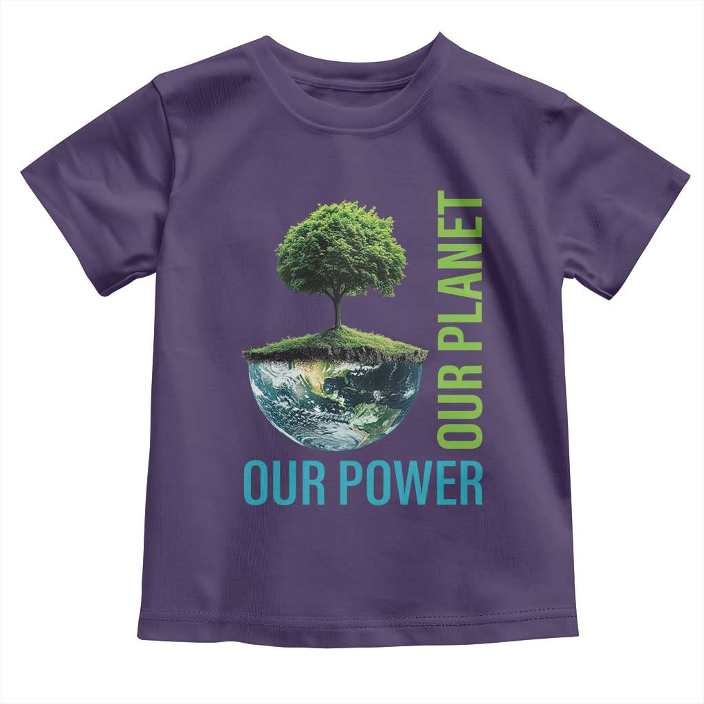 Our Power Our Planet Toddler T Shirt Earth Day 2025 TS02 Purple Print Your Wear