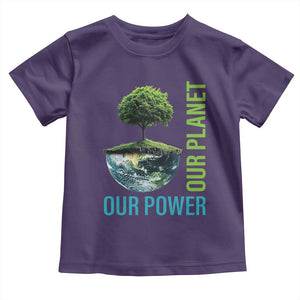 Our Power Our Planet Toddler T Shirt Earth Day 2025 TS02 Purple Print Your Wear