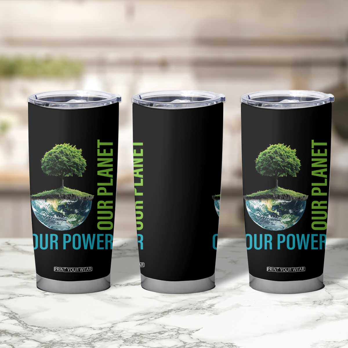 Our Power Our Planet Tumbler Cup Earth Day 2025 TS02 Print Your Wear