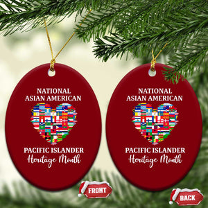 AAPI Heritage Month Ceramic Ornament National Asian American and Pacific Islander Countries Flag Heart TS02 Print Your Wear