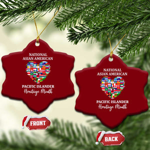 AAPI Heritage Month Ceramic Ornament National Asian American and Pacific Islander Countries Flag Heart TS02 Print Your Wear