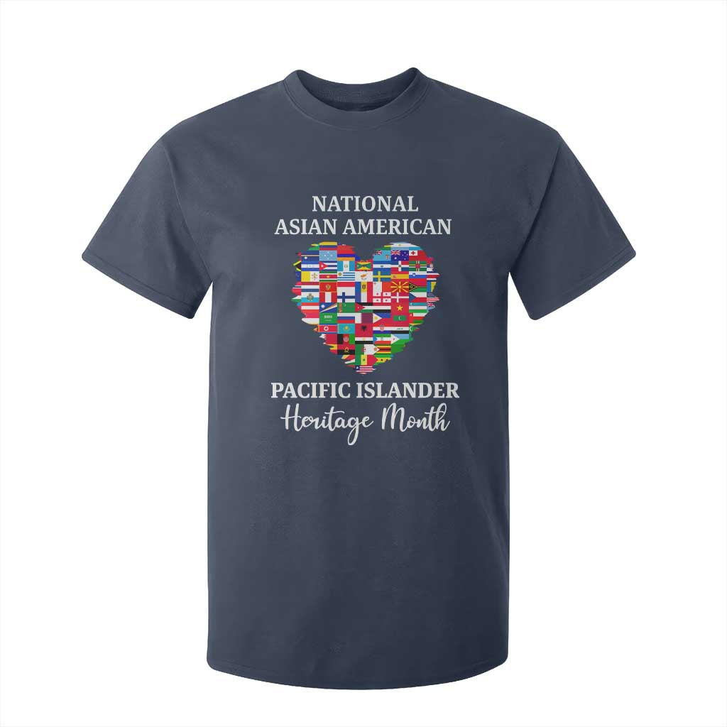 AAPI Heritage Month T Shirt For Kid National Asian American and Pacific Islander Countries Flag Heart TS02 Navy Print Your Wear