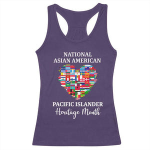 AAPI Heritage Month Racerback Tank Top National Asian American and Pacific Islander Countries Flag Heart TS02 Purple Print Your Wear