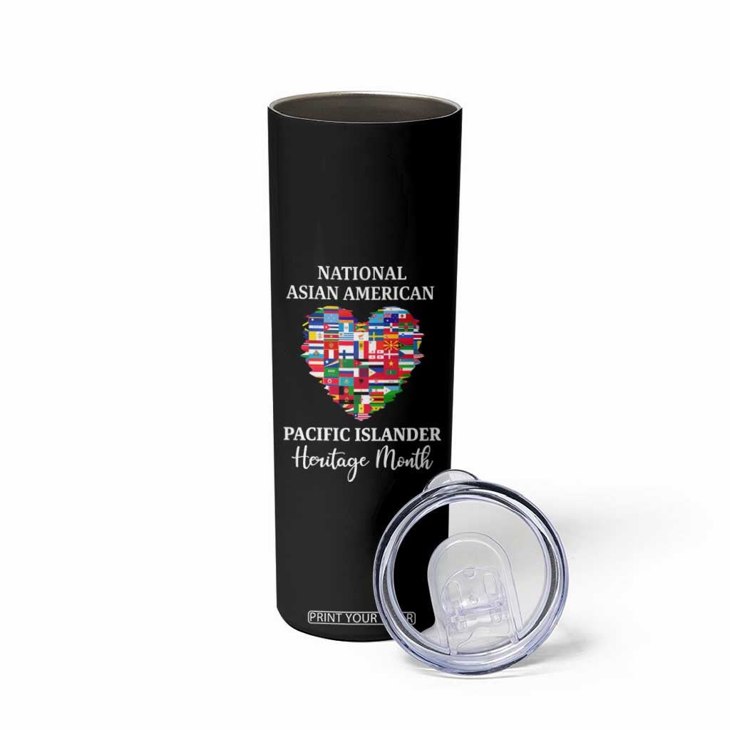 AAPI Heritage Month Skinny Tumbler National Asian American and Pacific Islander Countries Flag Heart TS02 Print Your Wear