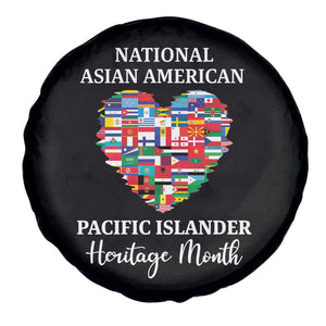 AAPI Heritage Month Spare Tire Cover National Asian American and Pacific Islander Countries Flag Heart TS02 Print Your Wear