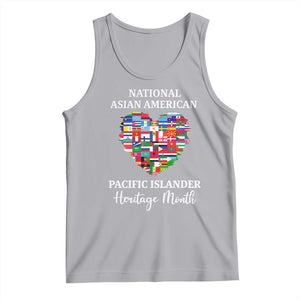 AAPI Heritage Month Tank Top National Asian American and Pacific Islander Countries Flag Heart TS02 Athletic Heather Print Your Wear