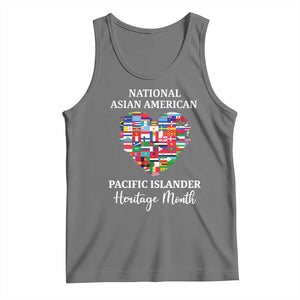 AAPI Heritage Month Tank Top National Asian American and Pacific Islander Countries Flag Heart TS02 Black Heather Print Your Wear