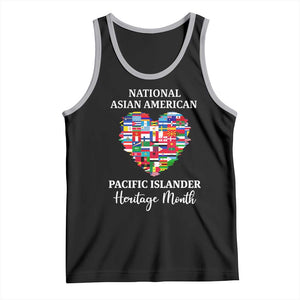 AAPI Heritage Month Tank Top National Asian American and Pacific Islander Countries Flag Heart TS02 Black Athletic Heather Print Your Wear