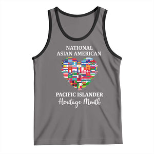 AAPI Heritage Month Tank Top National Asian American and Pacific Islander Countries Flag Heart TS02 Deep Heather Black Print Your Wear