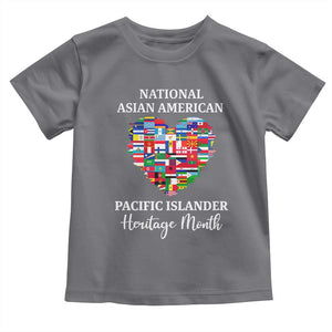 AAPI Heritage Month Toddler T Shirt National Asian American and Pacific Islander Countries Flag Heart TS02 Charcoal Print Your Wear