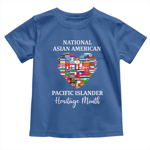AAPI Heritage Month Toddler T Shirt National Asian American and Pacific Islander Countries Flag Heart TS02 Royal Blue Print Your Wear