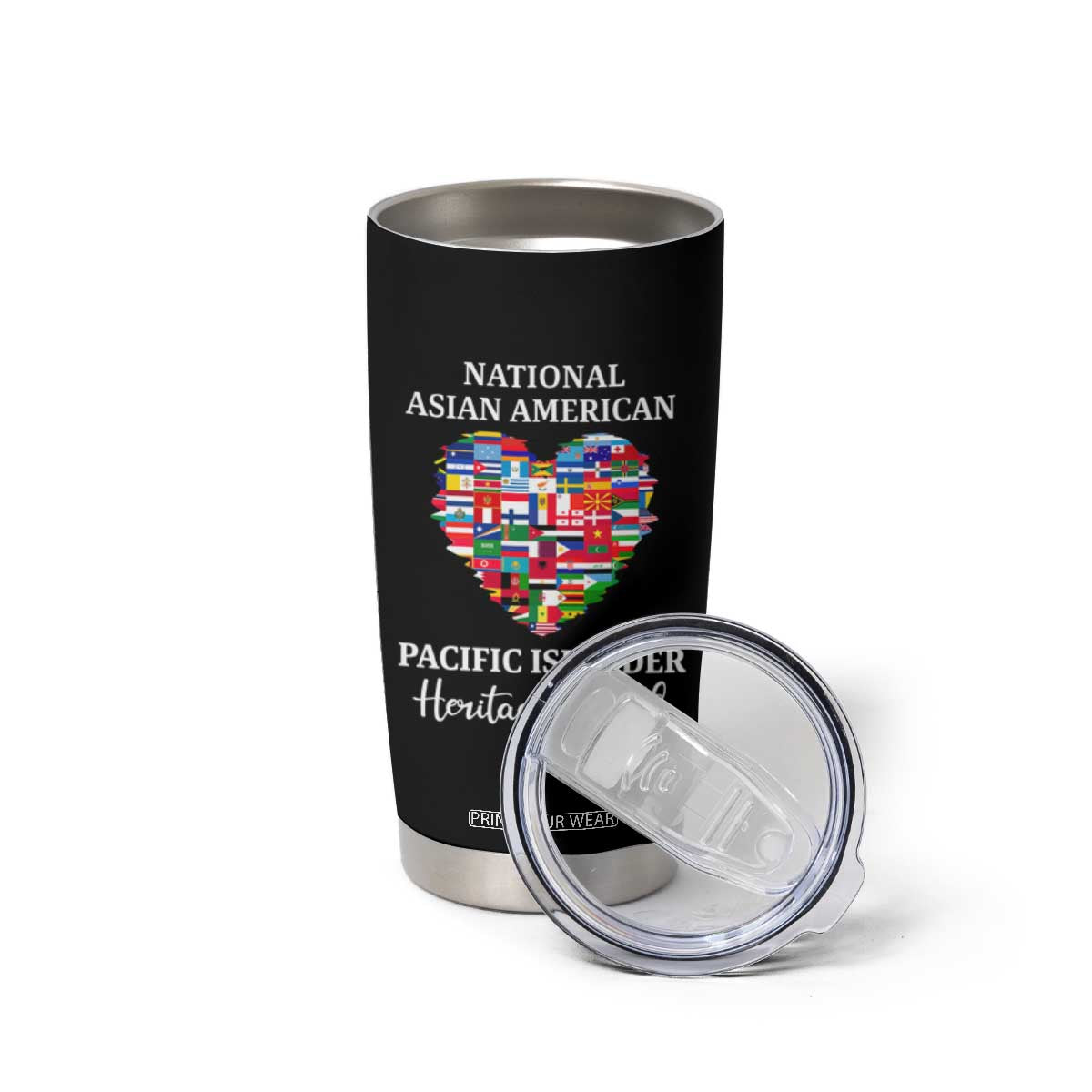 AAPI Heritage Month Tumbler Cup National Asian American and Pacific Islander Countries Flag Heart TS02 Print Your Wear