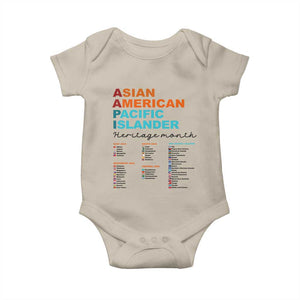 AAPI Heritage Month Baby Onesie Asian American and Pacific Islander Countries Pride TS02 Sand Print Your Wear