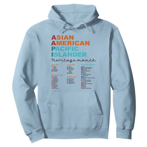AAPI Heritage Month Hoodie Asian American and Pacific Islander Countries Pride TS02 Light Blue Print Your Wear