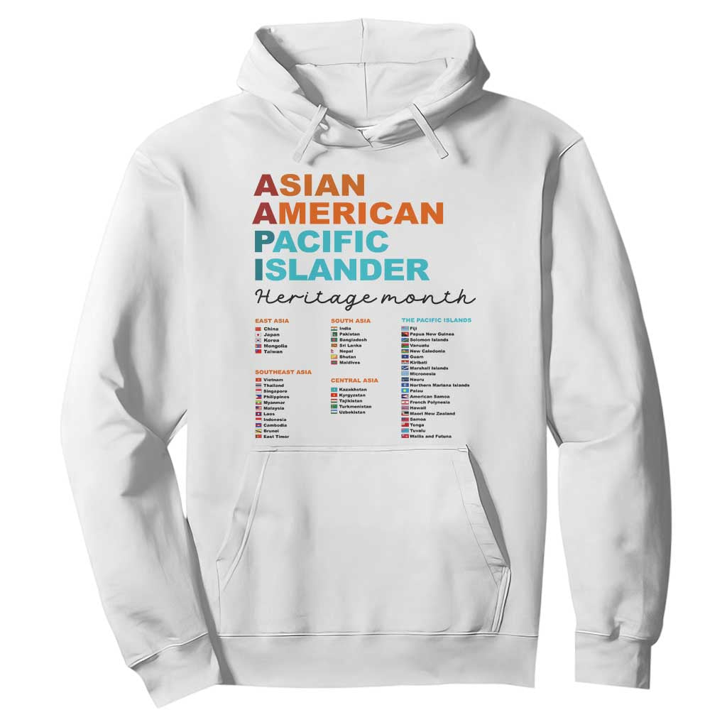 AAPI Heritage Month Hoodie Asian American and Pacific Islander Countries Pride TS02 White Print Your Wear