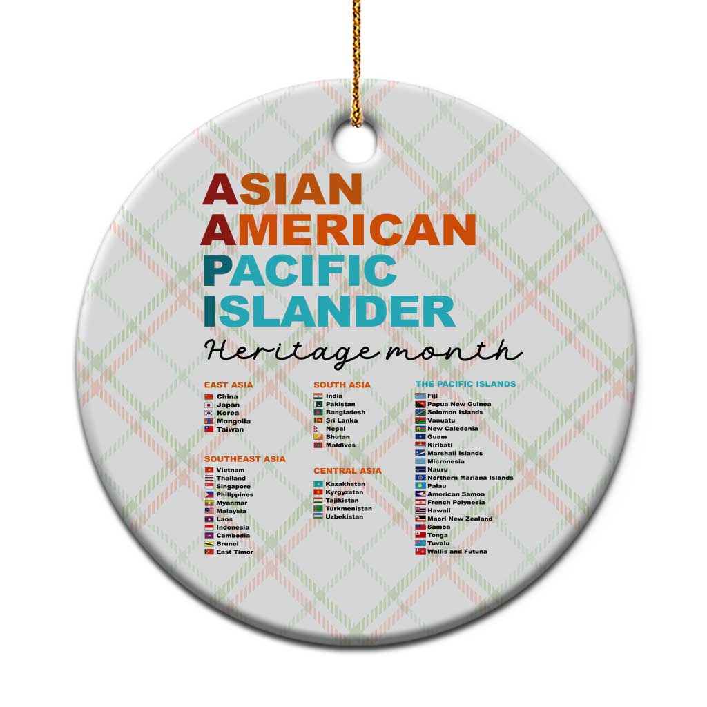 AAPI Heritage Month Ceramic Ornament Asian American and Pacific Islander Countries Pride TS02 1pc Christmas Plaid Print Your Wear