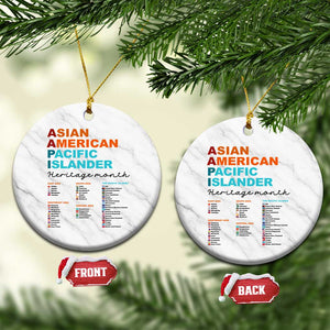 AAPI Heritage Month Ceramic Ornament Asian American and Pacific Islander Countries Pride TS02 1pc White Marble Print Your Wear