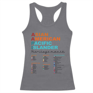 AAPI Heritage Month Racerback Tank Top Asian American and Pacific Islander Countries Pride TS02 Charcoal Print Your Wear